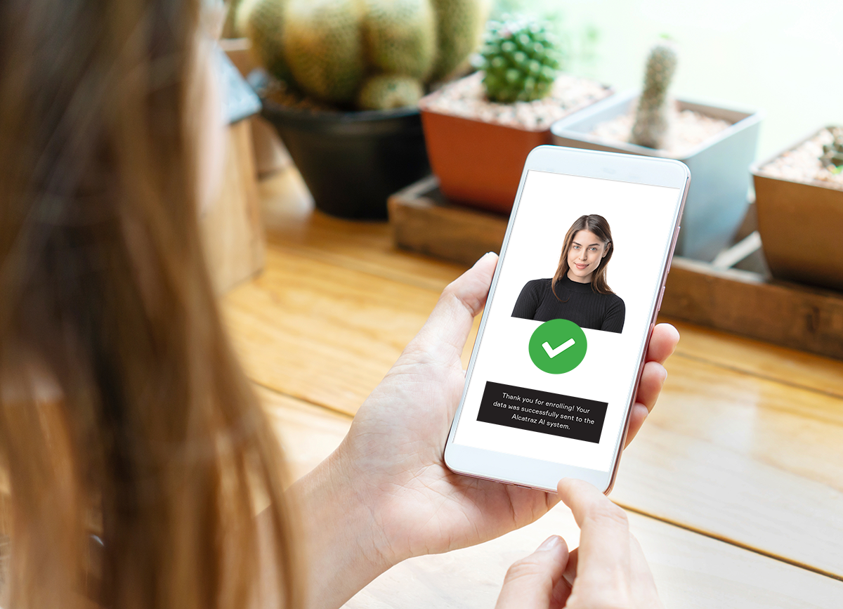Alcatraz AI Web / Mobile Enrollment allows you to enroll anywhere, anytime.