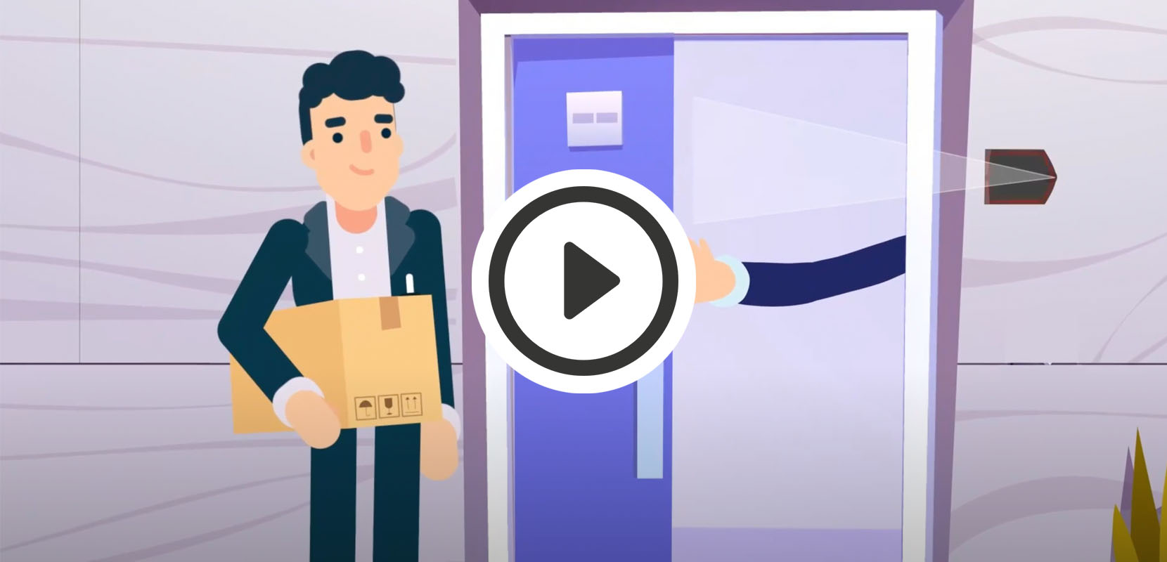 Video thumbnail of a cartoon person using Alcatraz The Rock to be scanned before entering a room. 