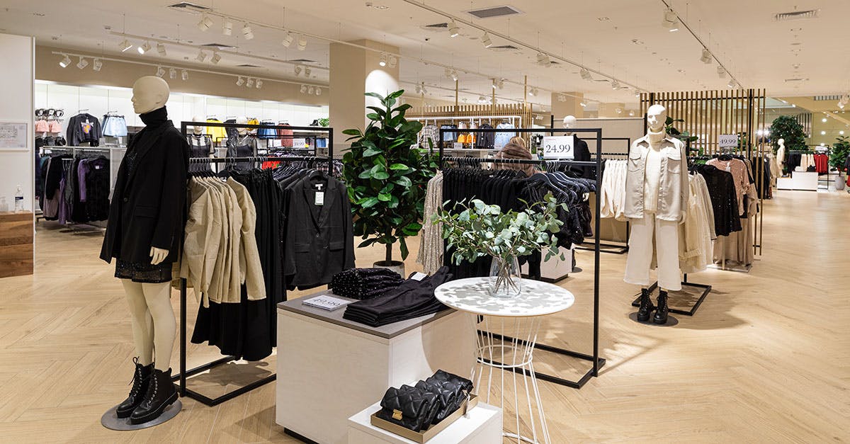 The shop floor of a fashion retailer. 