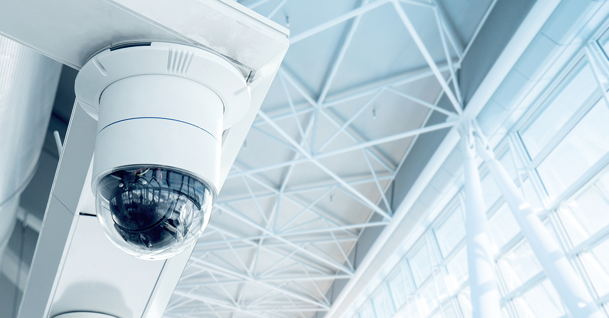 Security camera in a corporate environment. 