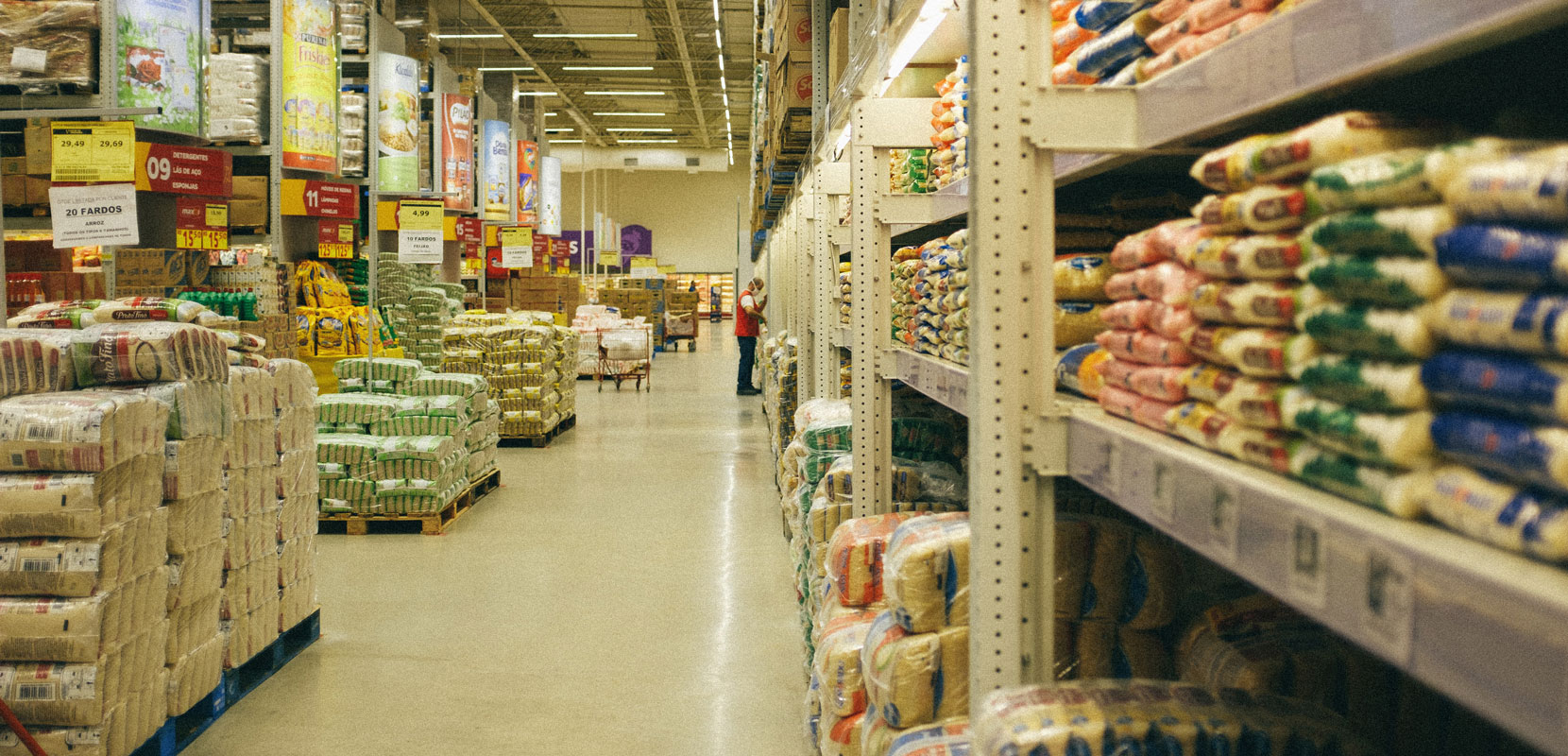 Inside of grocery store. 