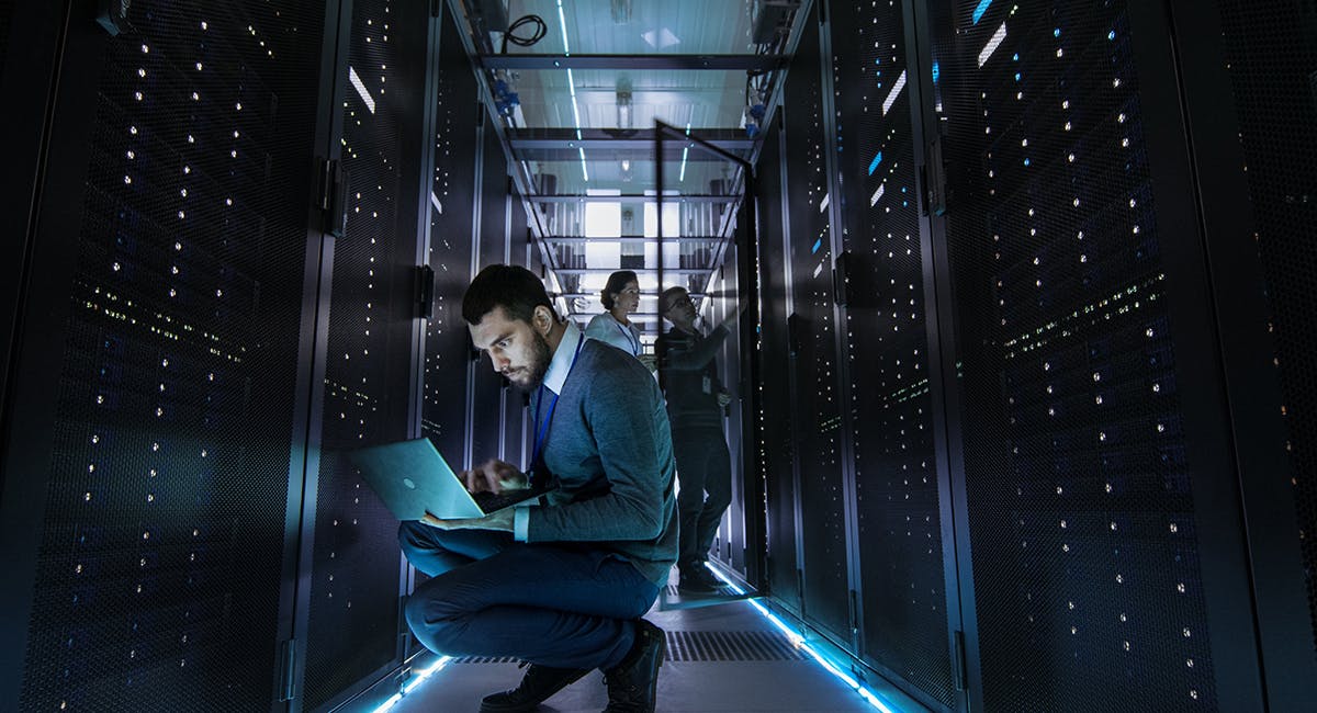 people in server room